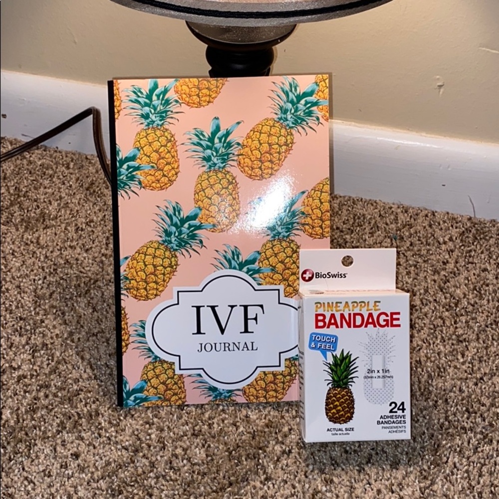 NEW IVF journal and box of pineapple bandaids